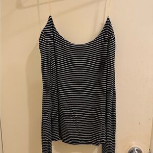 Carly Jean Los Angeles Striped Black and White Women's Top